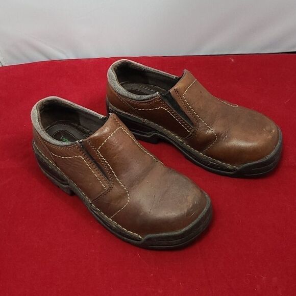 HYTEST 17141 Women's Brown Steel Toe Slip On Shoe Work Factory Worker - Picture 4 of 13